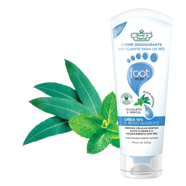 Creme Desodorante Para Os Pés Esfoliante Foot Relax Flores & Vegetais 200g