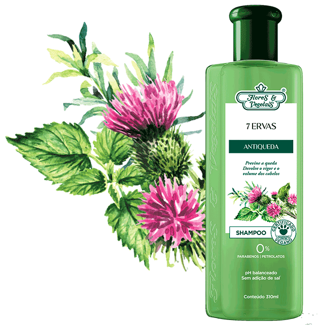 Shampoo 7 Ervas Antiqueda  Flores & Vegetais 310ml