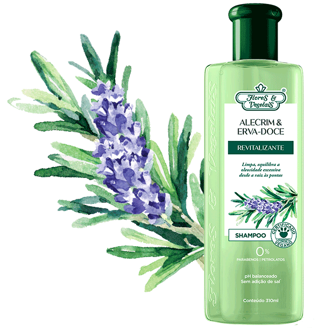 Shampoo Alecrim & Erva-doce Revitalizante Flores & Vegetais 310ml